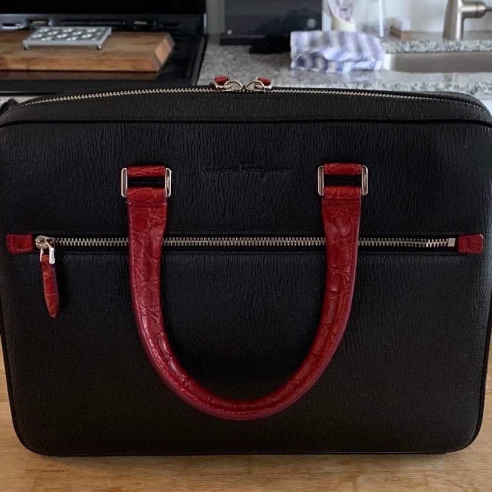 Salvatore Ferragamo Crocodile Brief case